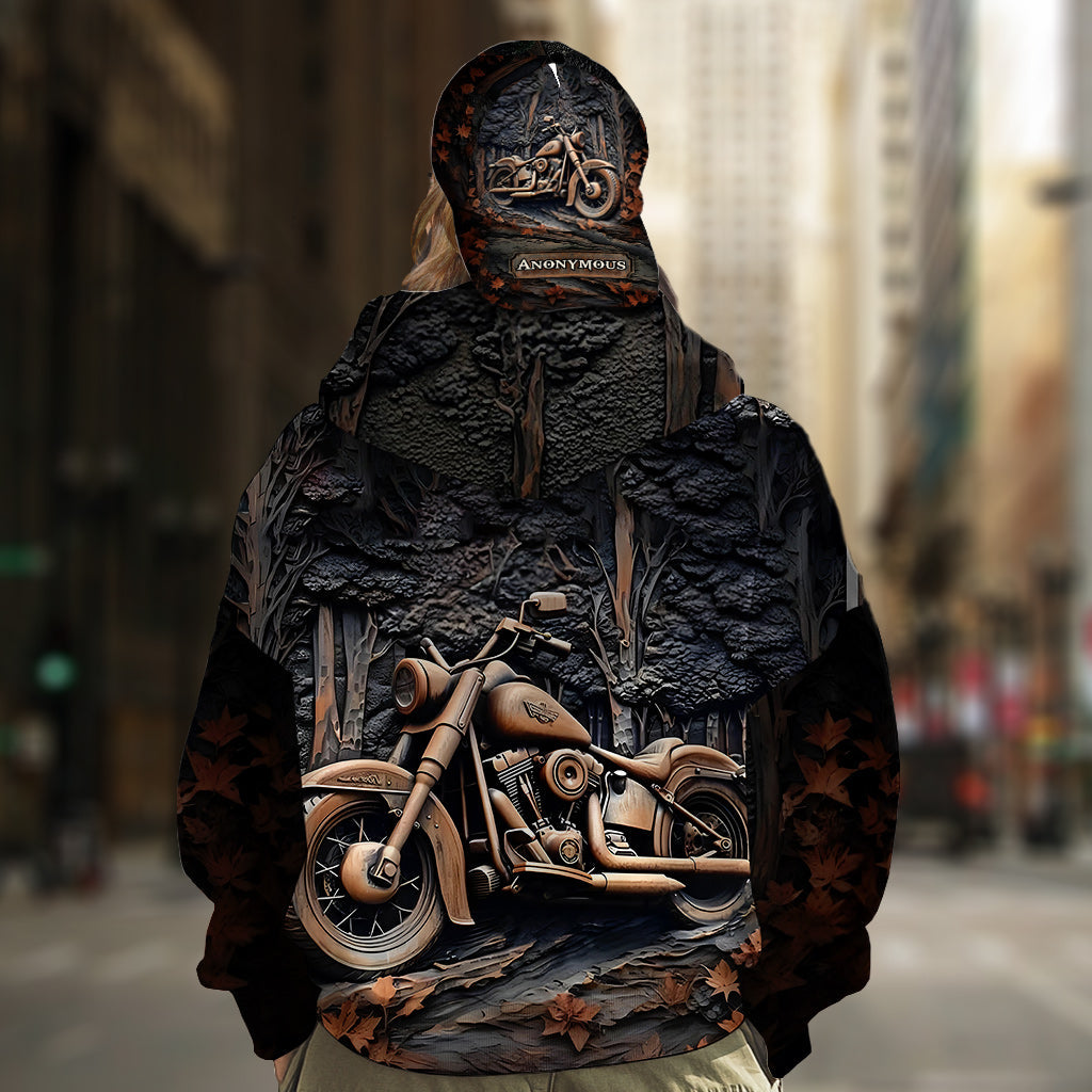 Zeit zum Radfahren – Personalisierter Biker-Hoodie mit Allover-Print & Klassische Kappe