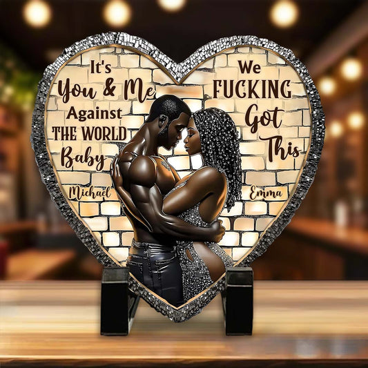 It's You & Me - Personalized Couple Heart Shaped Stone