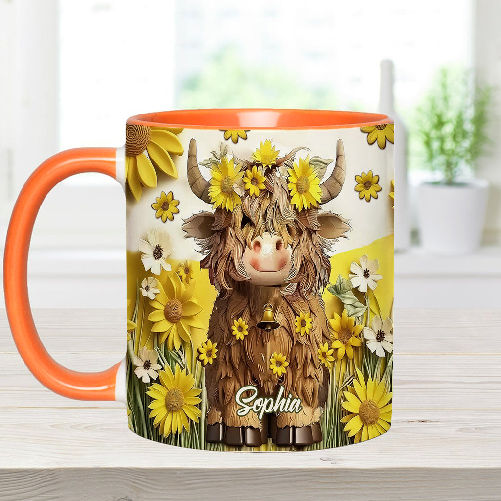 Niedliche Hochlandkuh - Personalisierte Tasse