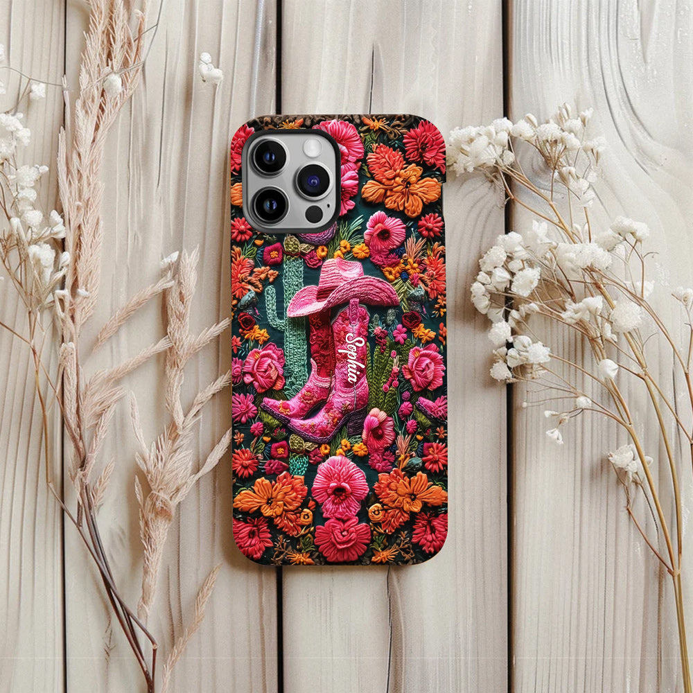 Pink Cowgirl – Personalisierte Handyhülle im Country-Girl-Stil mit Volldruck