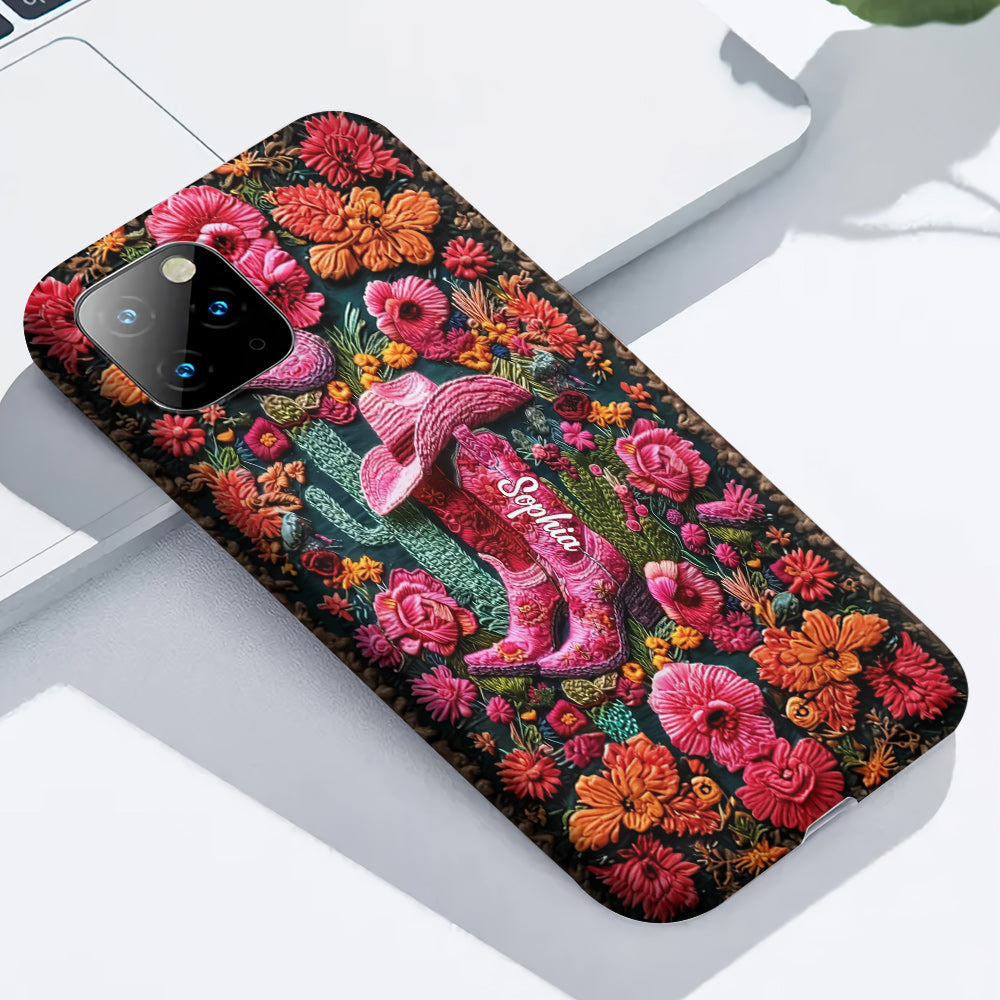 Pink Cowgirl – Personalisierte Handyhülle im Country-Girl-Stil mit Volldruck