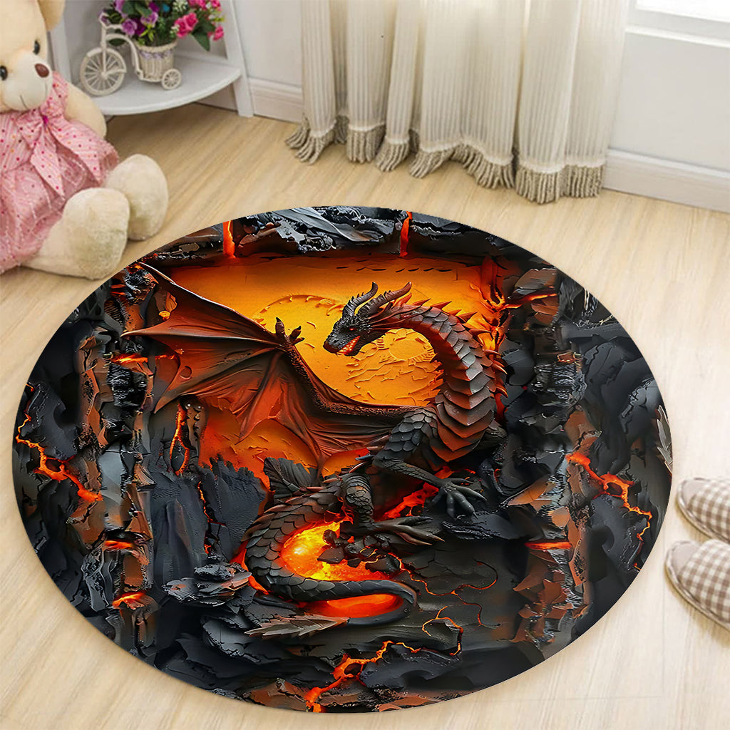 Heart Of A Dragon - Dragon Round Rug