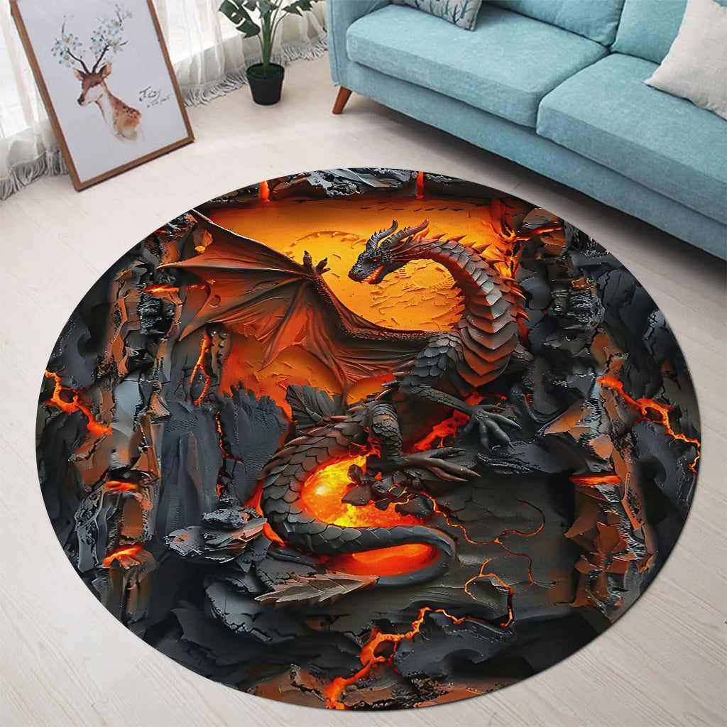 Heart Of A Dragon - Dragon Round Rug