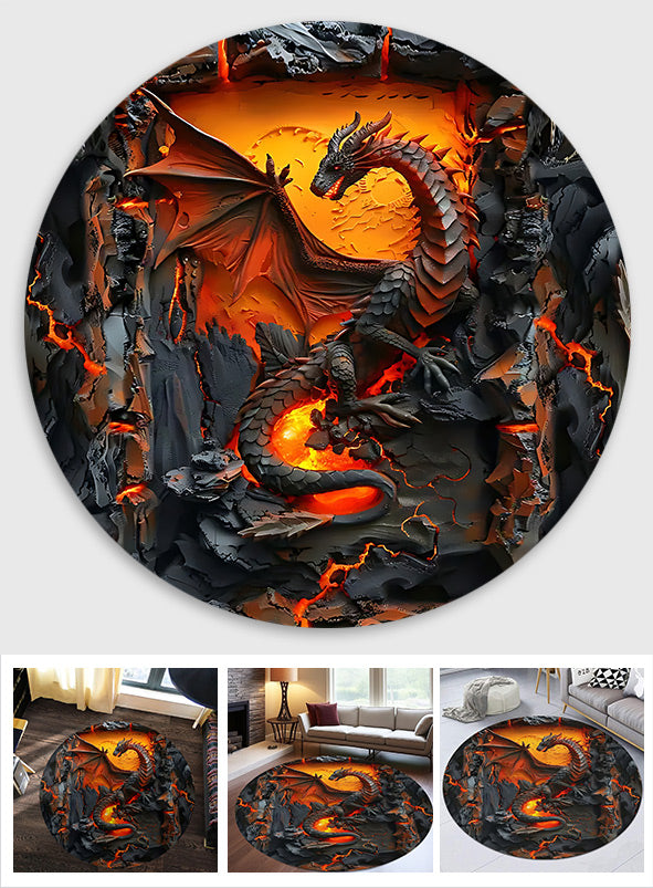 Heart Of A Dragon - Dragon Round Rug