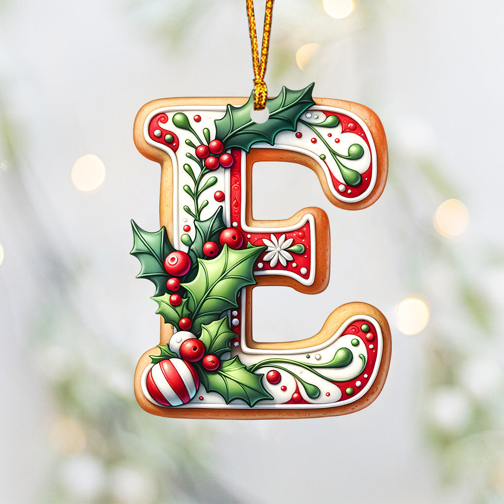 Ornement de Noël personnalisé en forme de lettre pour la famille - Ornement familial personnalisé