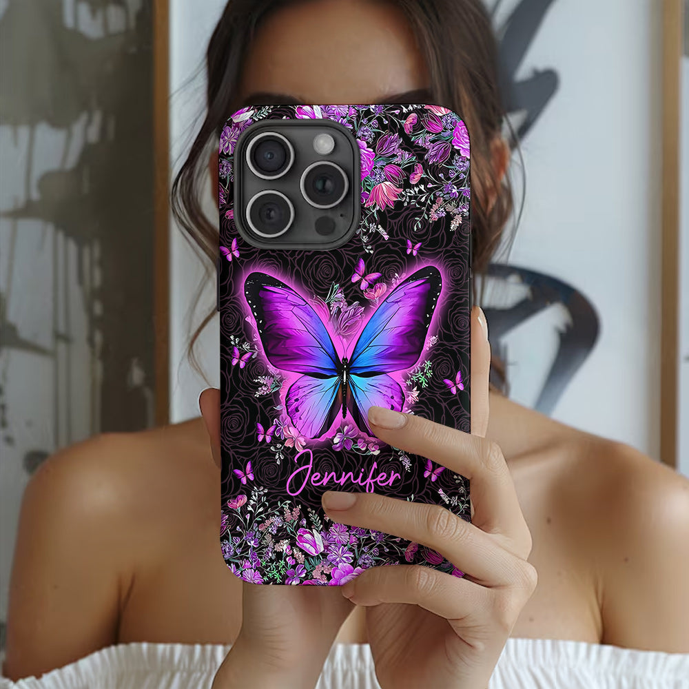 Coque de téléphone personnalisée avec motif papillons « J’adore les papillons »