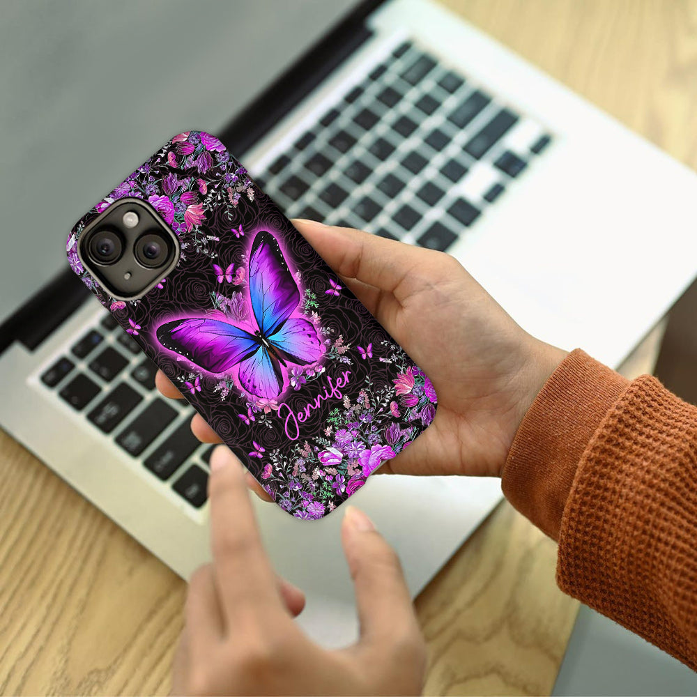 Coque de téléphone personnalisée avec motif papillons « J’adore les papillons »