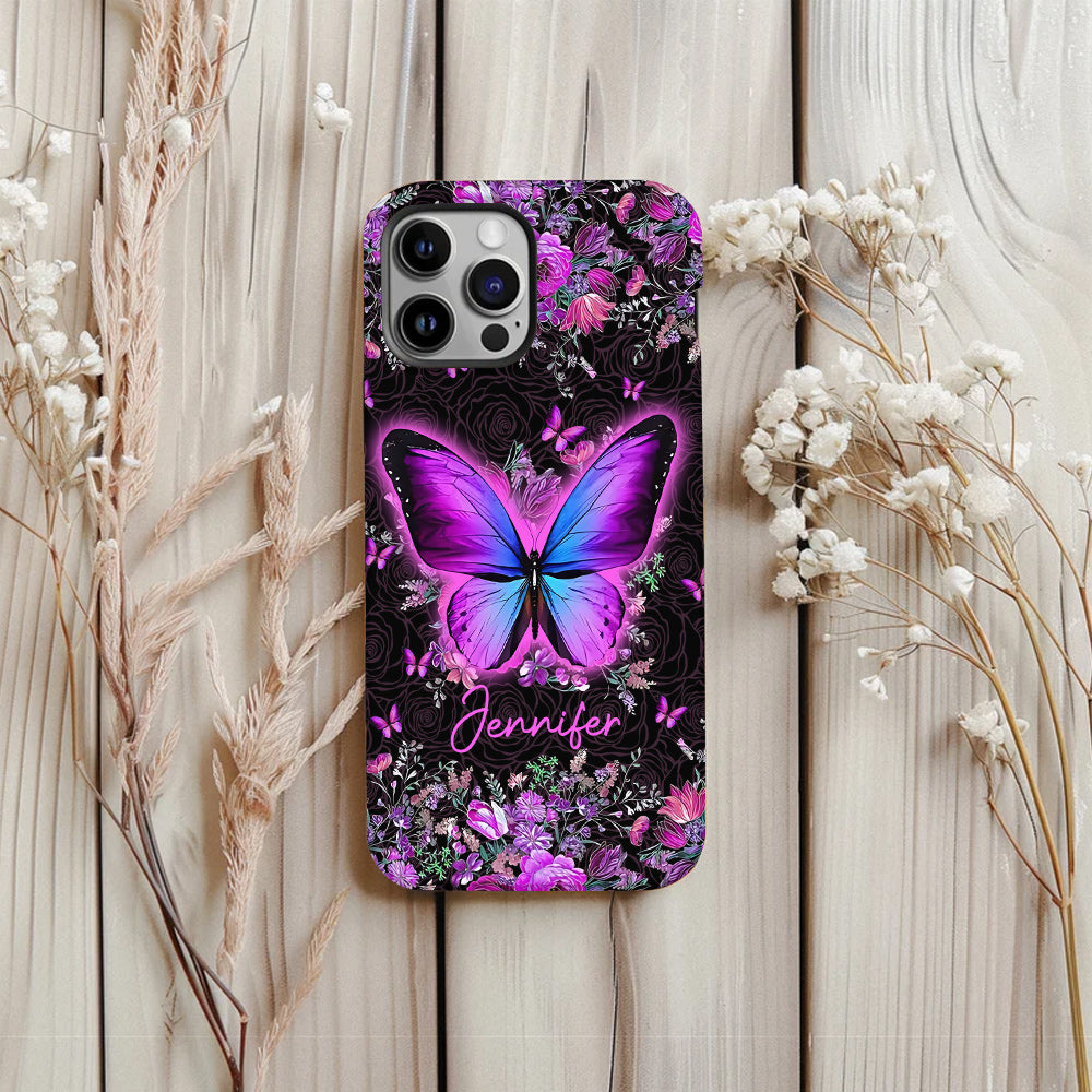 Coque de téléphone personnalisée avec motif papillons « J’adore les papillons »