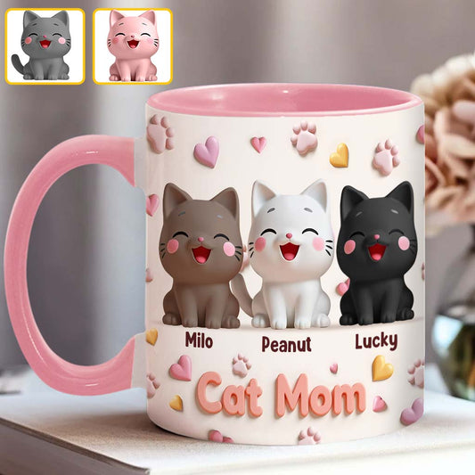 Cat Mom - Personalized Cat Accent Mug