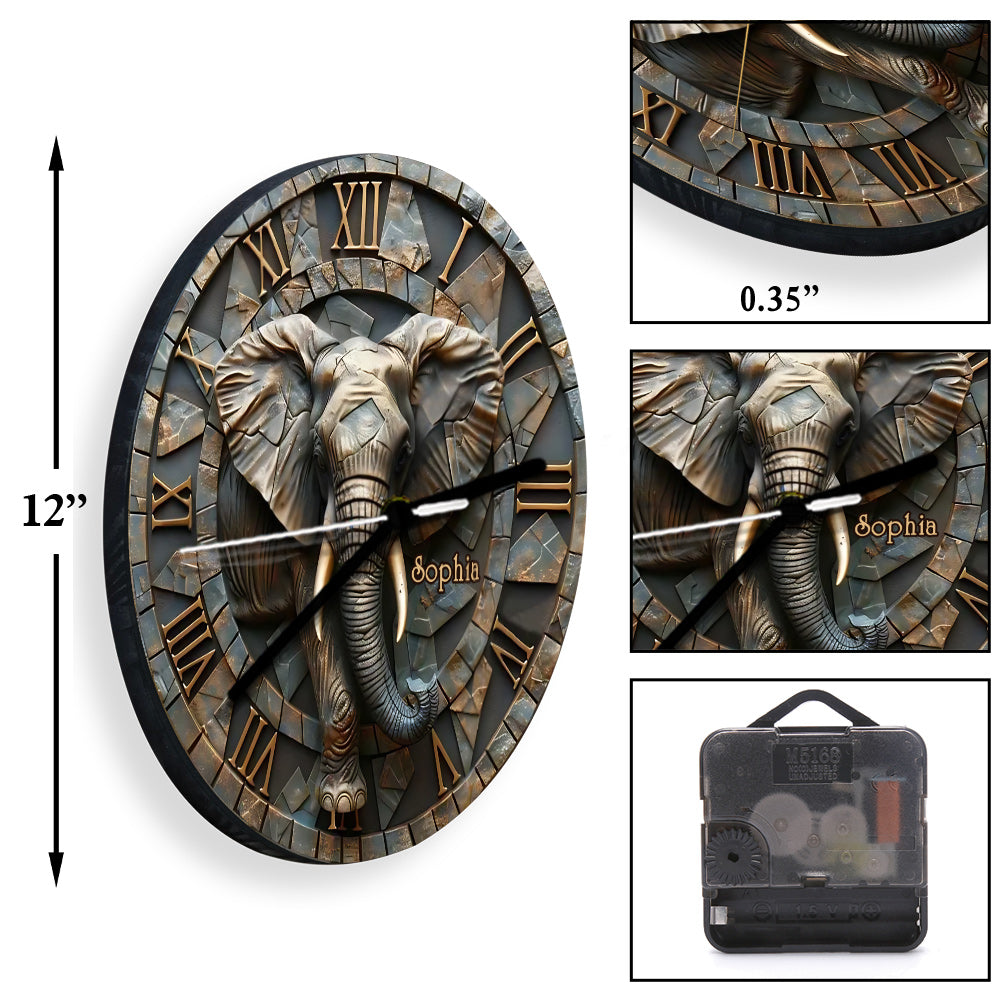 Atemberaubende personalisierte Elefanten-Wanduhr von Eleplant