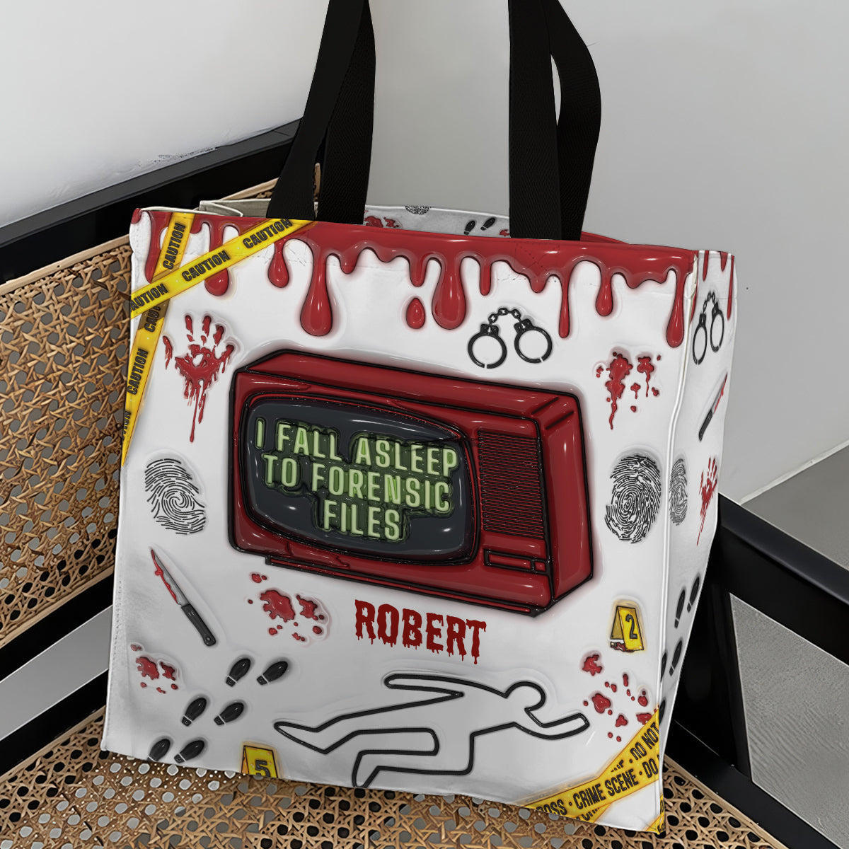 I Fall Asleep For Forensic Files - Personalized All-Over Print Canvas Tote Bag