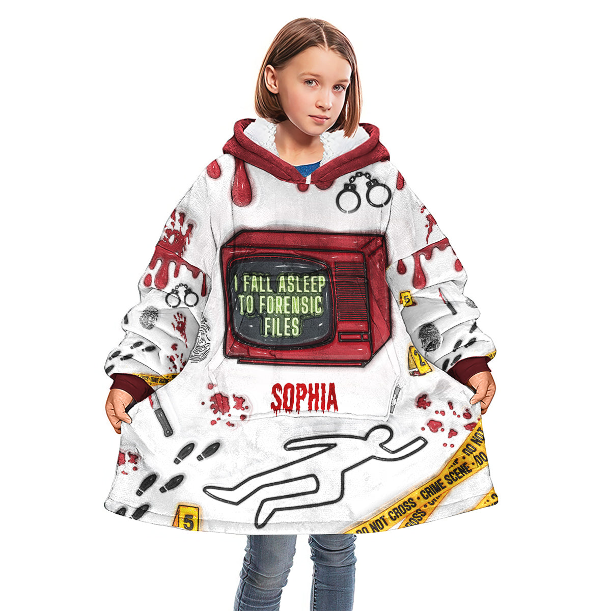 Ich schlafe für forensische Akten ein – personalisierter Deckenhoodie
