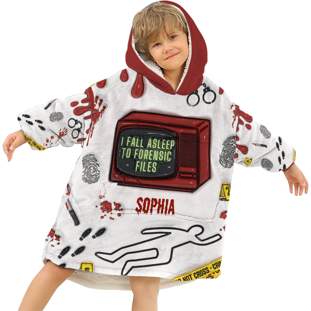 Ich schlafe für forensische Akten ein – personalisierter Deckenhoodie
