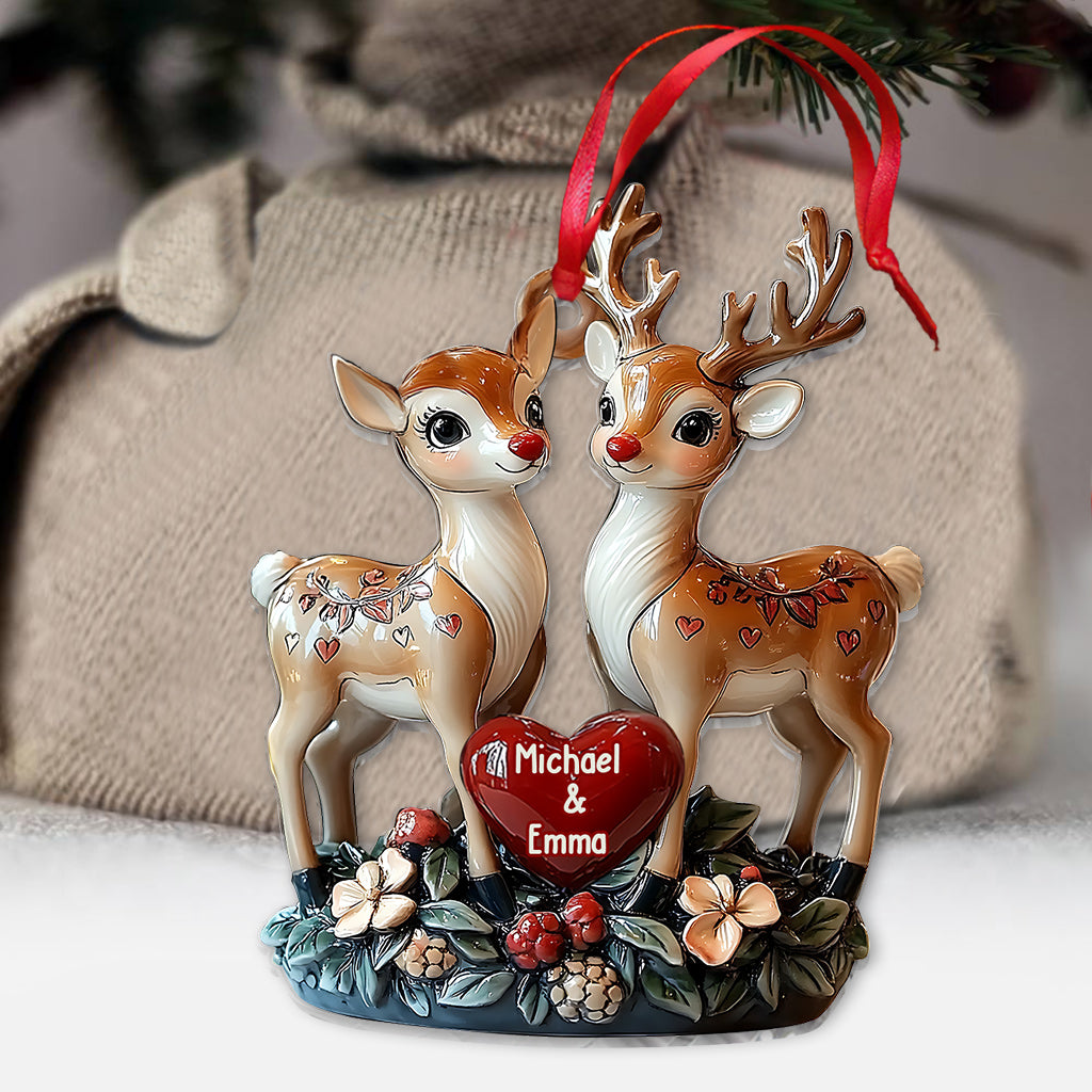 Loving Reindeer - Personalized Couple Ornament