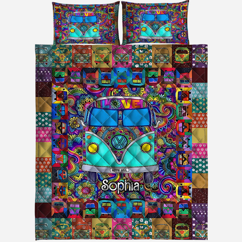 Ensemble de courtepointe hippie personnalisé Hippie Van