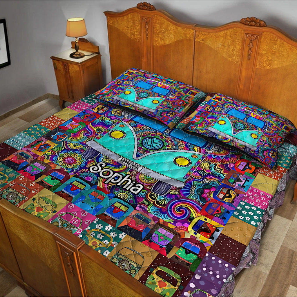 Ensemble de courtepointe hippie personnalisé Hippie Van
