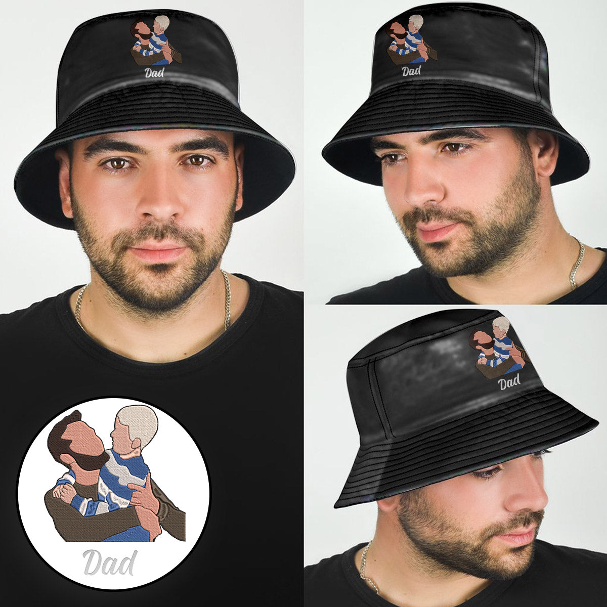 Custom 2D Photo - Personalized Father Embroidered Bucket Hat