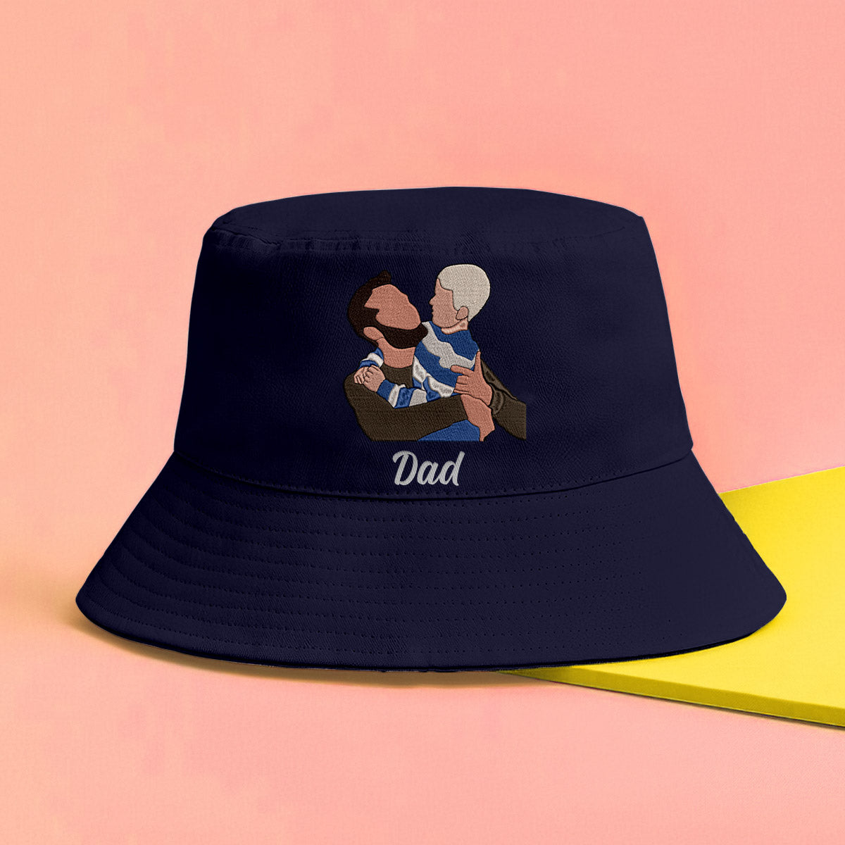 Custom 2D Photo - Personalized Father Embroidered Bucket Hat