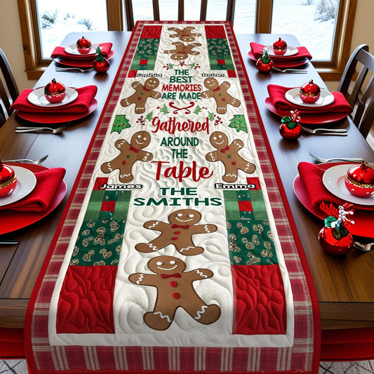 Les plus beaux souvenirs se créent autour de la table - Chemin de table familial personnalisé