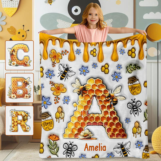 Stunning Bee Letter - Personalized Gardening Blanket