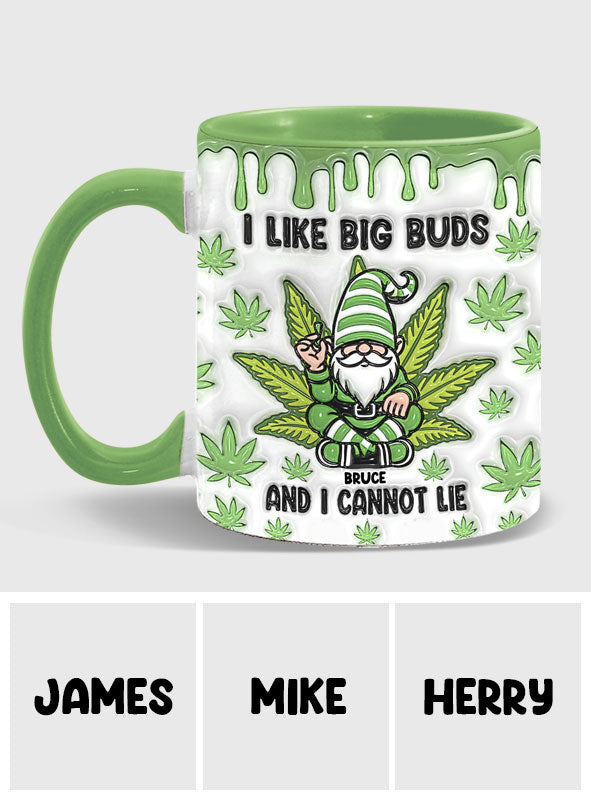J'aime les grosses têtes et je ne peux pas mentir - Mug personnalisé à thème cannabis