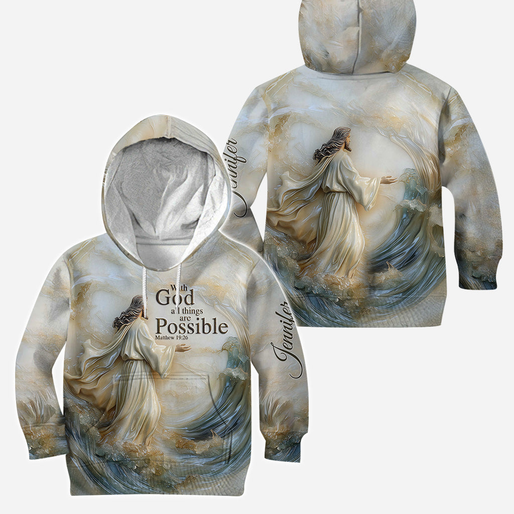 Avec Dieu, tout est possible - Sweat à capuche et legging chrétiens personnalisés