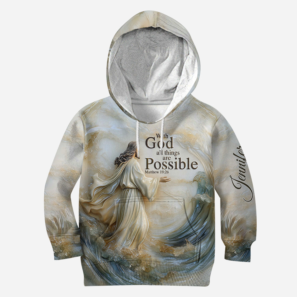 Avec Dieu, tout est possible - Sweat à capuche et legging chrétiens personnalisés