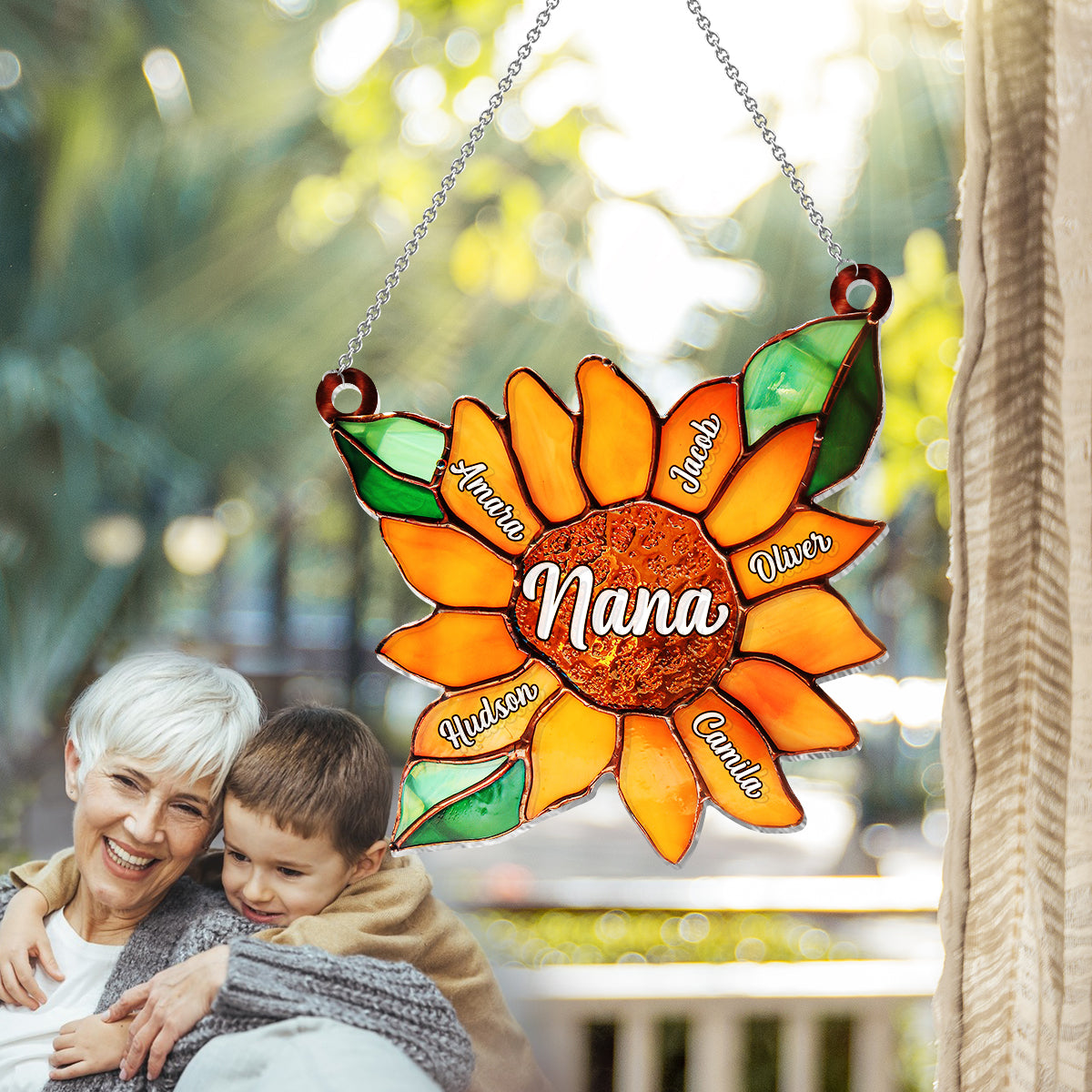 Blessed To Be Called Nana Grandma Gigi - Personalized Grandma Window Hanging Suncatcher Ornament