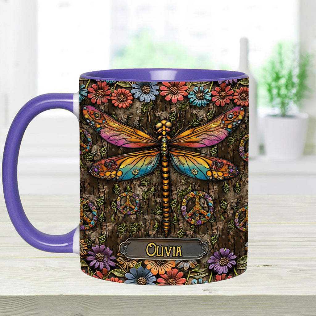 Personalisierte Tasse mit Hippie-Akzent für Hippie-Fans