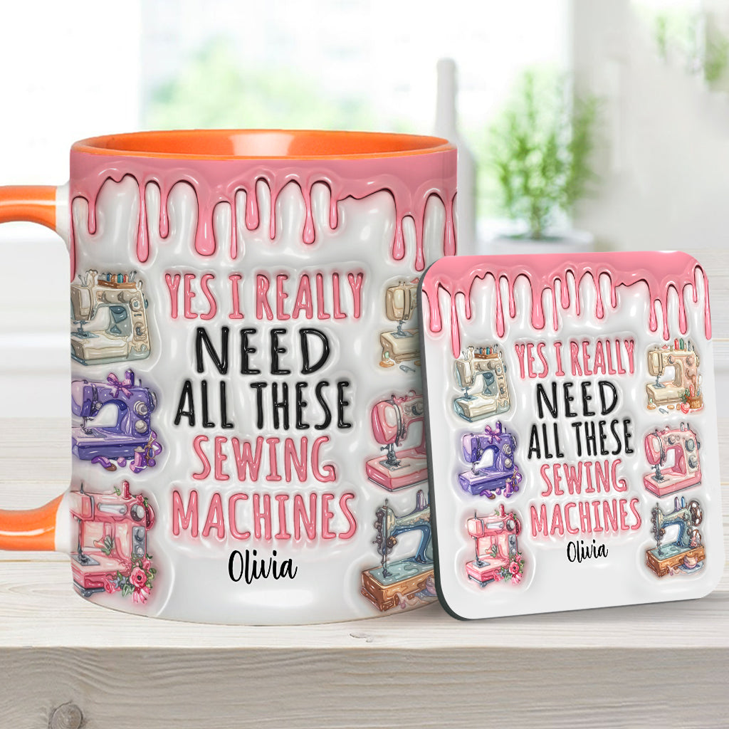 J'ai vraiment besoin de toutes ces machines à coudre ! – Mug personnalisé sur le thème de la couture