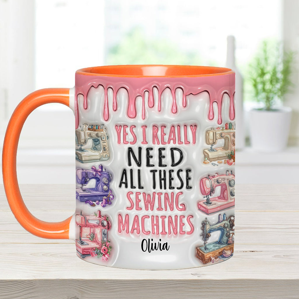 J'ai vraiment besoin de toutes ces machines à coudre ! – Mug personnalisé sur le thème de la couture
