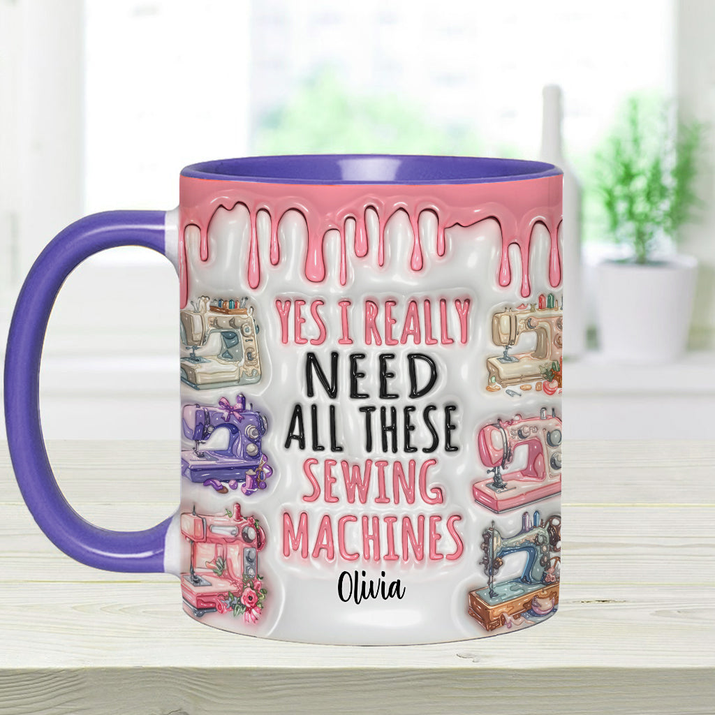J'ai vraiment besoin de toutes ces machines à coudre ! – Mug personnalisé sur le thème de la couture