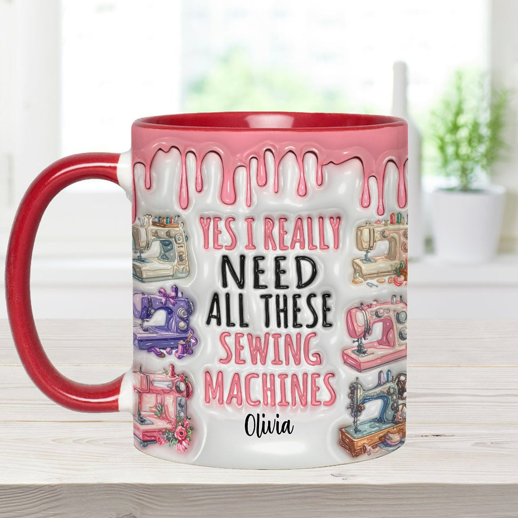 J'ai vraiment besoin de toutes ces machines à coudre ! – Mug personnalisé sur le thème de la couture