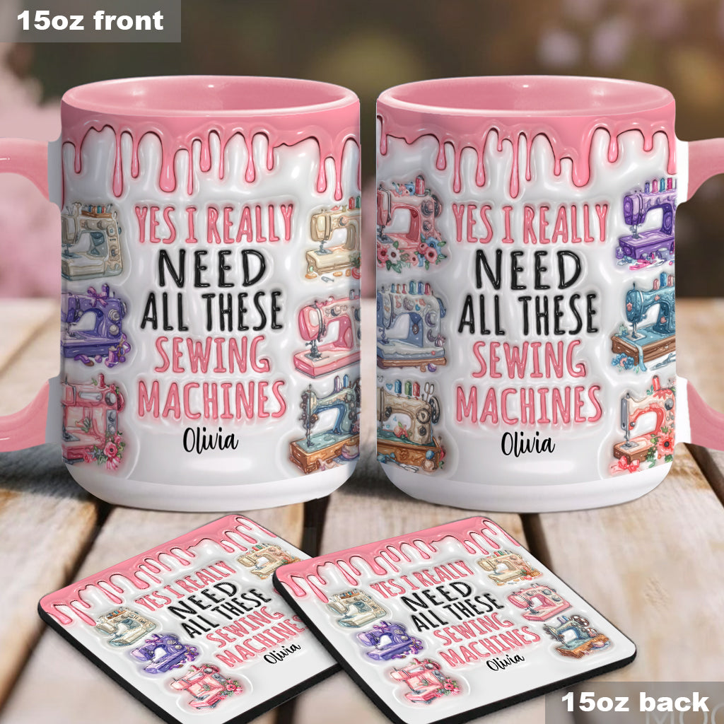 J'ai vraiment besoin de toutes ces machines à coudre ! – Mug personnalisé sur le thème de la couture