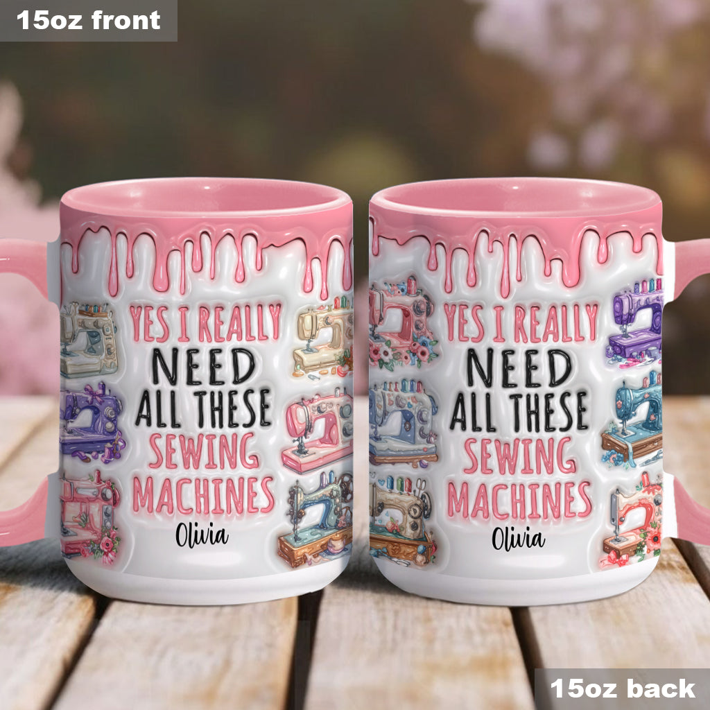 J'ai vraiment besoin de toutes ces machines à coudre ! – Mug personnalisé sur le thème de la couture