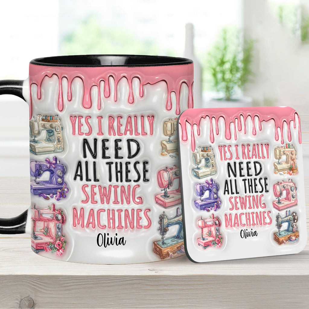 J'ai vraiment besoin de toutes ces machines à coudre ! – Mug personnalisé sur le thème de la couture