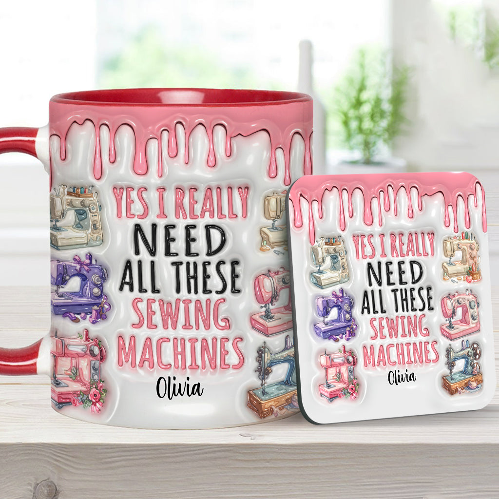 J'ai vraiment besoin de toutes ces machines à coudre ! – Mug personnalisé sur le thème de la couture