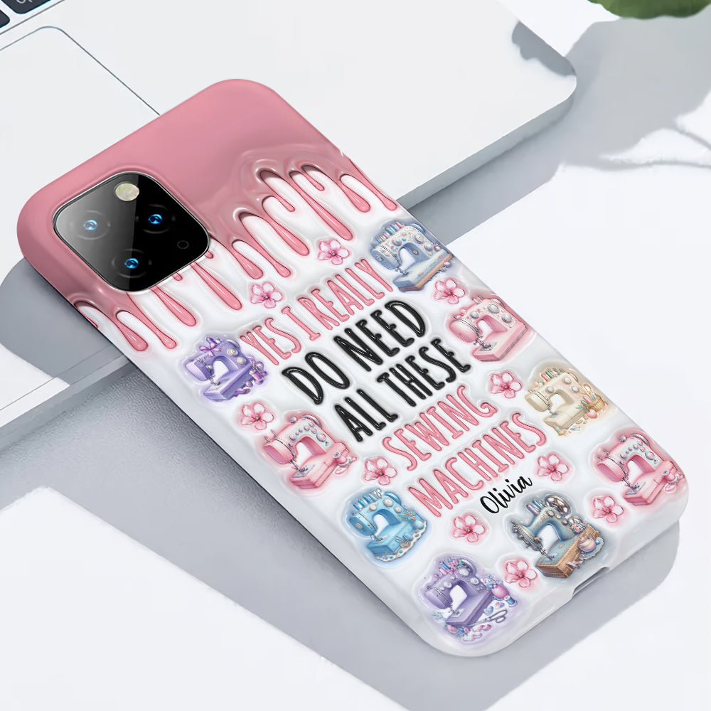 Ich brauche wirklich all diese Nähmaschinen – personalisierte Handyhülle mit vollflächigem Näh-Print