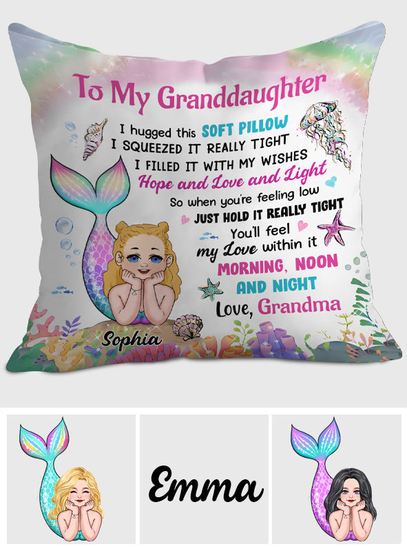 Coussin décoratif personnalisé « Sirène » pour petite-fille - Coussin décoratif personnalisé pour petite-fille