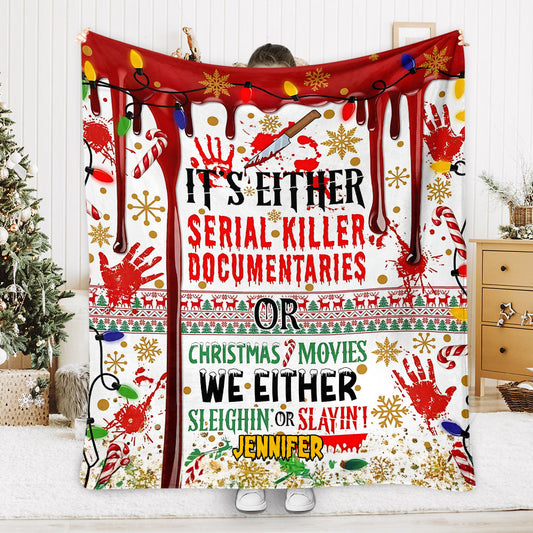 Slayin or Sleighin - Personalized Blanket