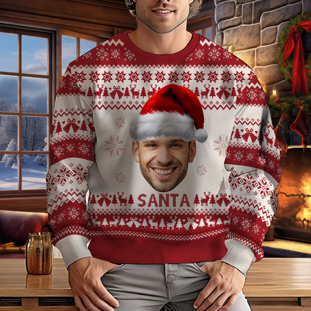 Santa Came Twice - Personalized Couple Ugly Sweater