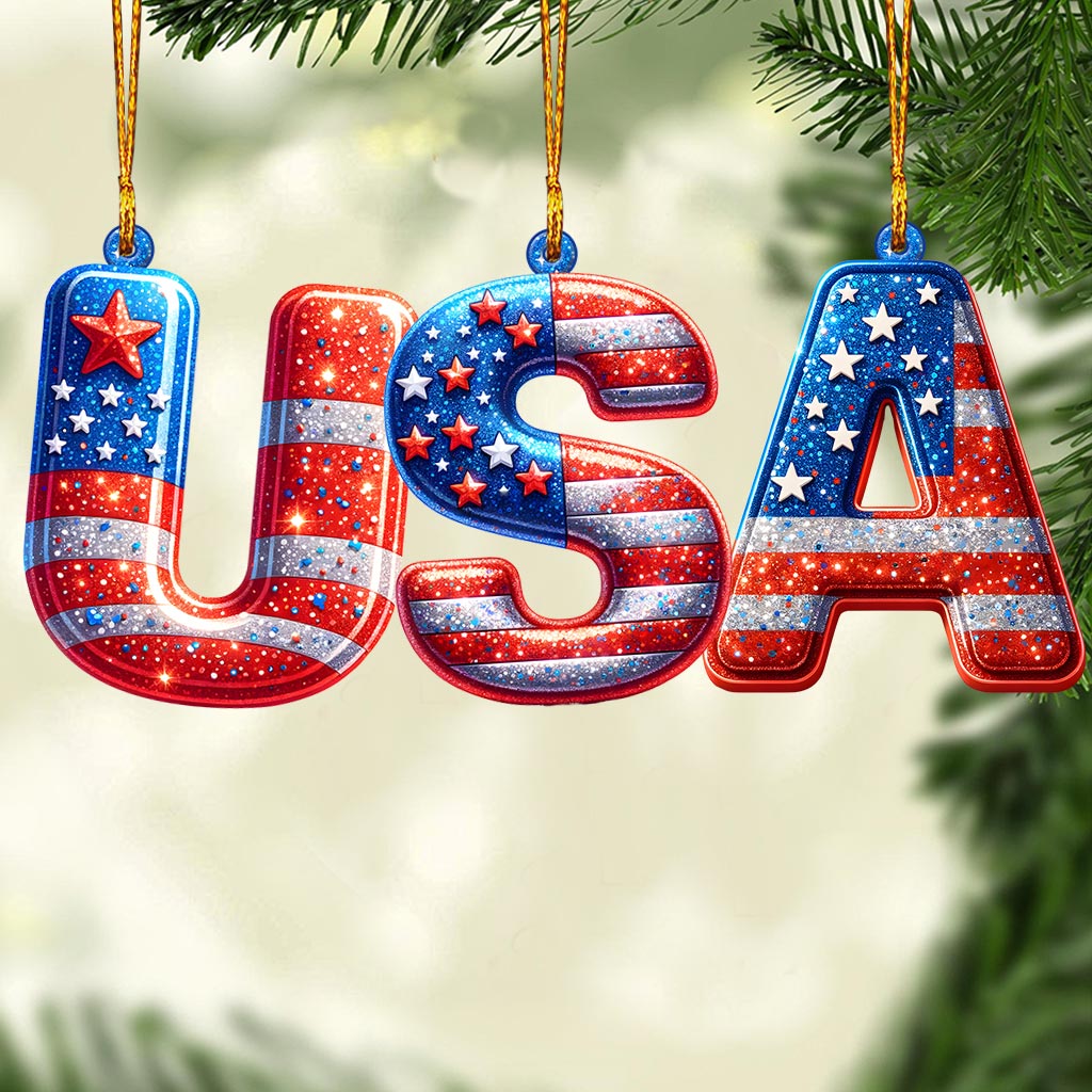 Beliebiger Buchstabe der amerikanischen Flagge - Personalisierter Familienschmuck