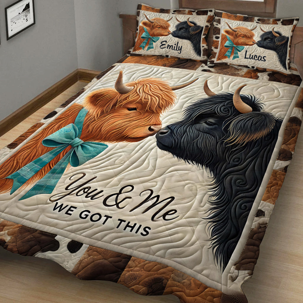 „Du und ich, wir schaffen das“ – personalisiertes Quilt-Set