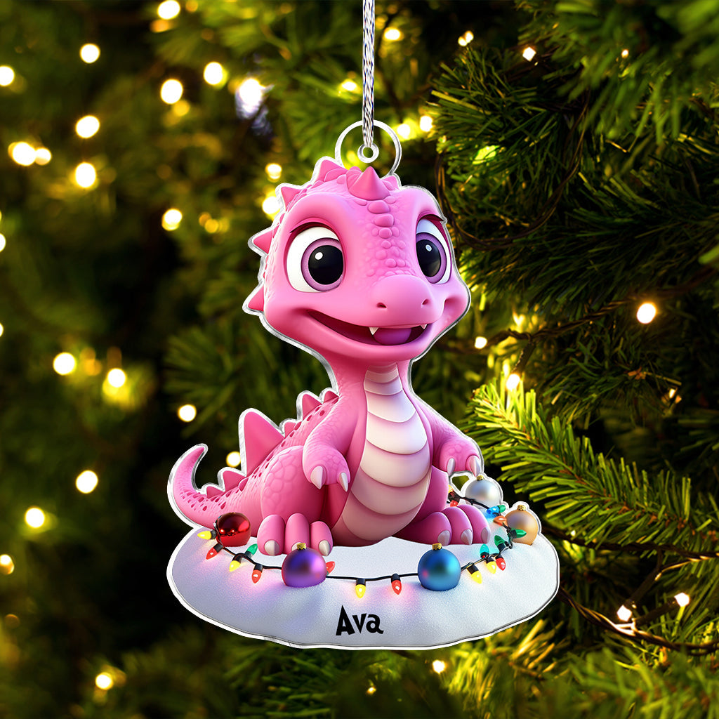 Cadeau dinosaure mignon pour les petits-enfants - Ornement personnalisé en forme de dinosaure pour enfant