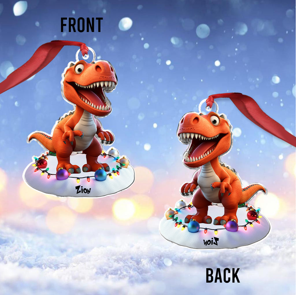 Cadeau dinosaure mignon pour les petits-enfants - Ornement personnalisé en forme de dinosaure pour enfant