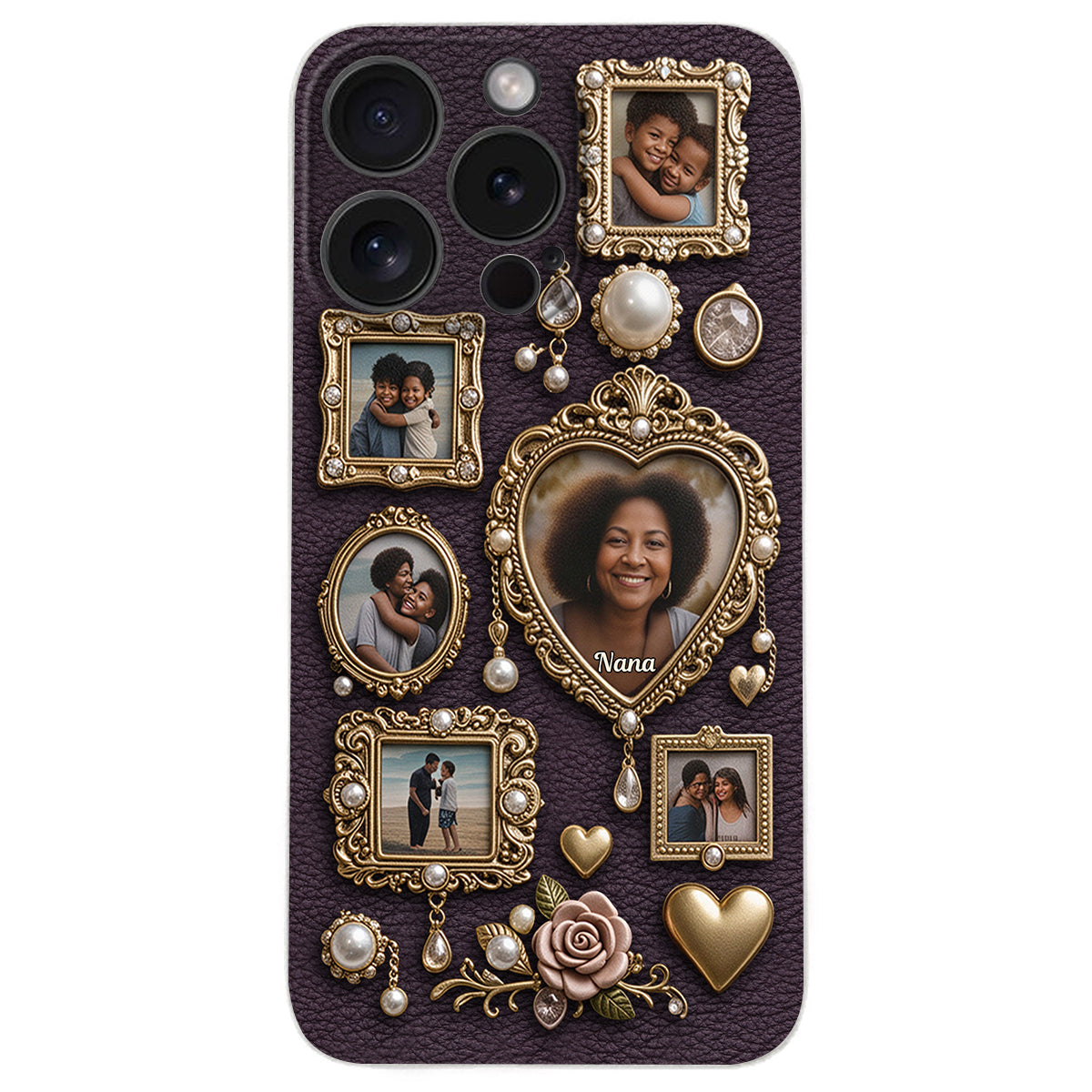 Le petit musée mignon de grand-mère - Étui de téléphone en cuir personnalisé pour grand-mère