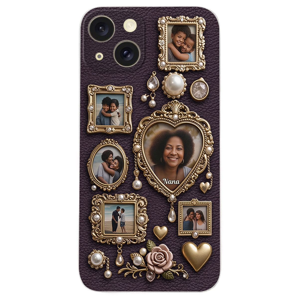 Le petit musée mignon de grand-mère - Étui de téléphone en cuir personnalisé pour grand-mère