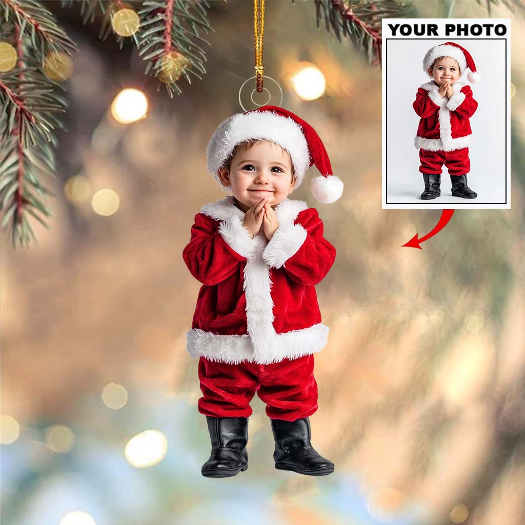 Ornement photo personnalisé pour enfants - Cadeau idéal pour vos petits-enfants