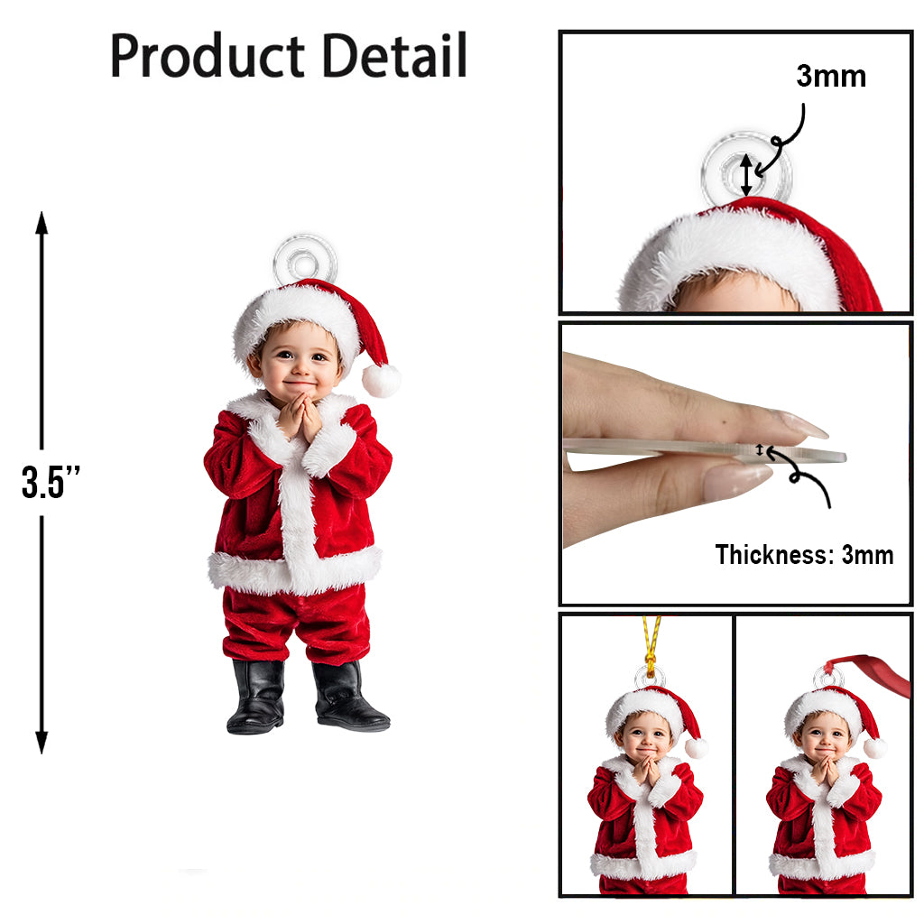 Ornement photo personnalisé pour enfants - Cadeau idéal pour vos petits-enfants
