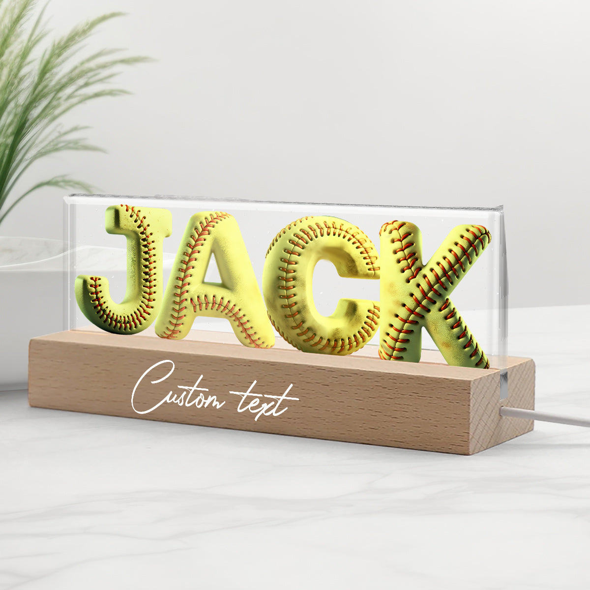 Softball-Name – Personalisierte Softball-LED-Nachtleuchte
